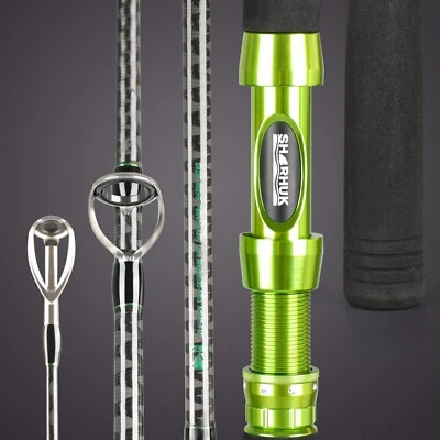 SHARHUK caña de pescar giratoria costera mediana pesada/pesada 2 piezas 8 pies acción rápida Foto 1 de 4