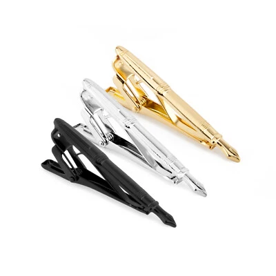 3pcs Fashion Tie Clip for Men Mens Tie Bar Set for Regular Ties Gift 3 Colors - Image 1 of 4