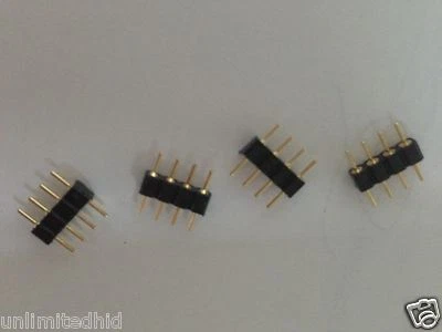 4-Pin Black Connector for RGB SMD 3528/5050 LED Strip light Coppered - Image 1 of 2