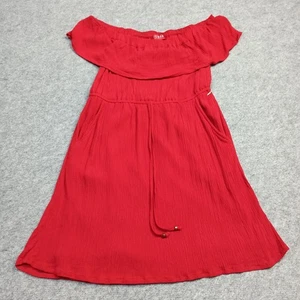GUESS Vestido Mujer TALLA S EU-36 Delgado Rojo Rayón Viscosa Forrado Bolsillos - Imagen 1 de 13