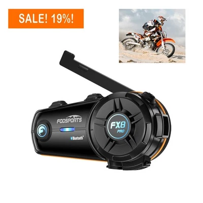 FX8 PRO 10 Rider Intercom Communication Motorcycle Helmet Bluetooth Headset 2KM - image 1 of 4
