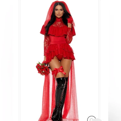Forplay Beetle Bride Sexy Movie Character Costume Red- Size Medium Large - Image 1 of 4