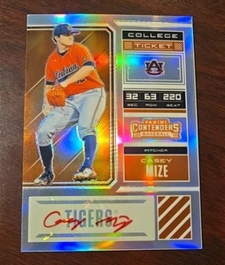Casey Mize 2018 Panini Contenders COLLEGE TICKET Auto #d /25 SP RC AUBURN TIGERS - Picture 1 of 4