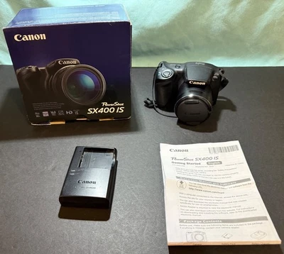 Фотоаппарат цифровой Canon PowerShot SX400 IS с коробкой 16,0 Мп протестирован с зарядным устройством - Изображение 1 из 4
