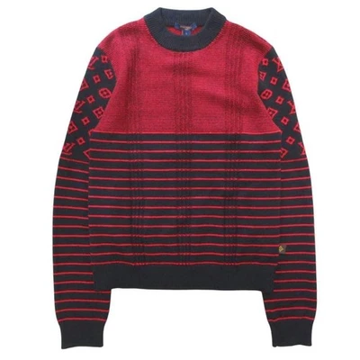 Suéter Louis Vuitton Cashmere Monograma Contraste Negro Rojo Talla L Foto 1 de 4