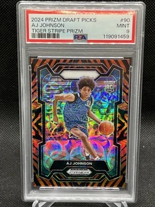 2024 Panini Prizm Draft Picks AJ Johnson TIGER STRIPE PRIZM ROOKIE SSP RC PSA 9! - Foto 1 di 2