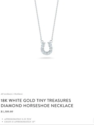 Collar herradura diamantes pequeños tesoros Roberto Coin en oro blanco de 18k  Foto 1 de 4