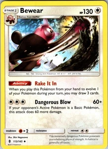Bewear 113/145 Poco Común Regular SM - Guardians Rising LP - Imagen 1 de 2