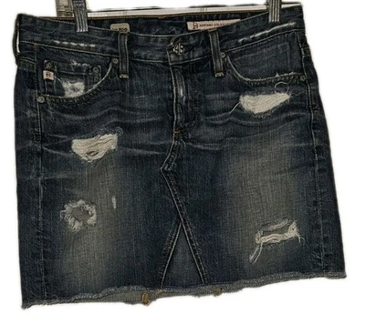 ADRIANO GOLDSCHMIED Caja Vintage Falda Mini Mujer’s 27R Azul Denim Grunge Y2K Foto 1 de 3