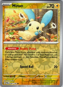 Minun Reverse Holo 061/182 SV04: Paradox Rift Common - NM - Picture 1 of 2