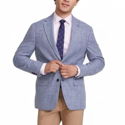 Abrigo Blazer Chaqueta Tommy Hilfiger Para Hombre Calce Moderno Deportivo Elastizado Azul Sólido 40 S Foto 1 de 4