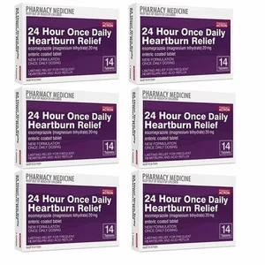 24Hour Once Daily Heartburn Relief (Same as Nexium) 84 Tablets (6 BOXES) - Picture 1 of 4