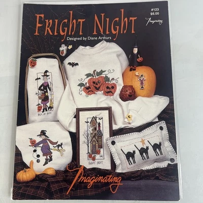 NEW!  Imaginating Halloween Cross Stitch Pattern Booklet #123  "Fright Night" - Image 1 of 4