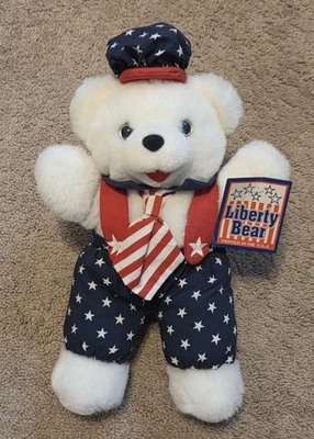 Vintage 1996 Liberty Bear Dan Dee Bear Bicho de Pelúcia Patriótico EUA - Imagem 1 de 4