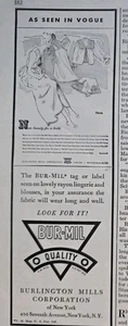 1942 Burlington Mills Womens Lingerie slip underwear vintage Fashion art ad  - Picture 1 of 1