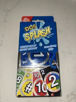 UNO DOS SPLASH RARE Waterproof Clear Cards Card Game Mattel NEW SEALED - Image 1 of 4