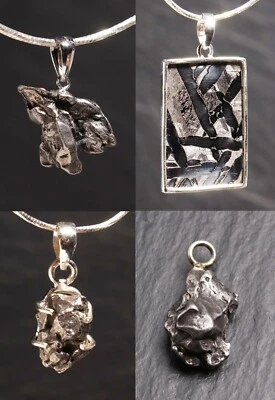 HANDGEFERTIGT Colgante de meteoritos reales polvo de estrellas piezas únicas meteorito metal tesoro de piedra