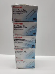 Paper Clips Boxes 10- Officemate Giant Premium Of 100 Count (1000 Count Total) - Picture 1 of 5