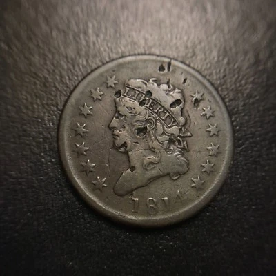 1814 Crosslet 4 Classic Head Large Cent XF net VF Sheldon Variety Type Coin - Image 1 of 2