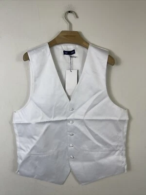 Neil Allyn Men’s Vest 5 Button White Mens Waistcoat Full Back Satin $35 NWT - Image 1 of 4