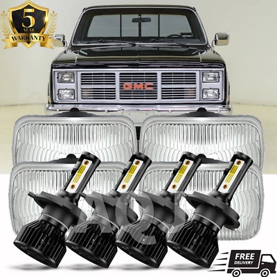 4x Fit GMC C1500 2500 3500 K1500 K2500 K3500 1982-1986 Truck 4x6" LED Headlights Foto 1 de 4