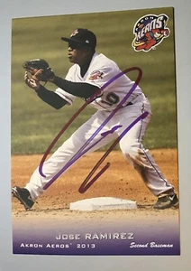 JOSE RAMIREZ 2013 Akron Aeros Set Rookie Card RC SIGNED AUTO Autograph Guardians - Picture 1 of 1