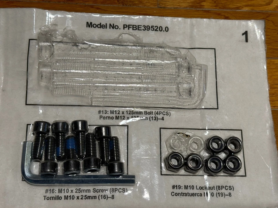 M10 Screw (8),Locknut (6) Preform Carbon Strength Foldable Wall Rack PFBE39520.0 - Image 1 of 1