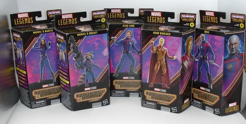 Marvel Legends Guardians of the Galaxy Vol. 3  6” Lot 5 Figures Rocket, Drax + Cover