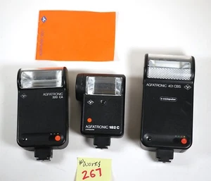 3x Agfa Agfatronic flash 320CA 182C 401 CBS ALL WORKING See pics - Picture 1 of 14