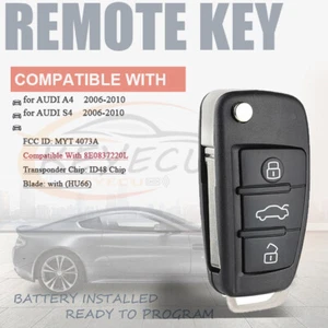 NEW Remote key Fob for Audi A4 S4 2006 2007 2008-2010 8E0 837 220 L 315MHz ID48 - Picture 1 of 7