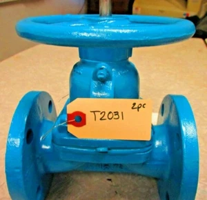 Diaphragm Valve ITT DIA-FLO 1-1/2" FF Flanged Ductile Iron Body Neoprene Diaphrm - Picture 1 of 10