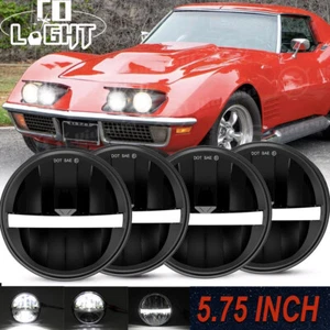 Fit Chevy Corvette C3 68-82 5 3/4" 5.75" LED Headlights Hi/Lo Beam DRL Lamp 4PCS - Picture 1 of 10