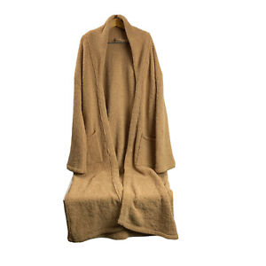 Vintage Kashwere Shawl Collar Chenille Camel Robe SIze XXL 2XL Pockets (No Belt)