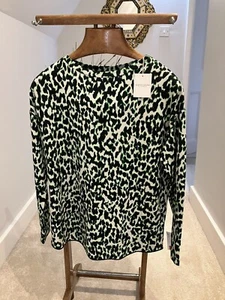 Majestic Filatures Ladies Leopard Print Lightweight Jumper Size 1- NWT - Picture 1 of 11