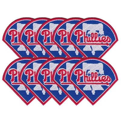 10 pcs Philadelphia Phillies Baseball Size 3.0"x3.0" Embroidered Iron On Patches - Image 1 of 4