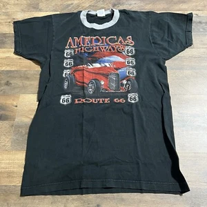 Vintage America's Highways Route 66 T-shirt Truck Driver Mens Size Large L Black - Picture 1 of 7