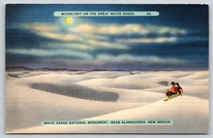 Postal Luz de luna en las arenas blancas Monumento Nacional Alamogordo Nuevo México - Imagen 1 de 2