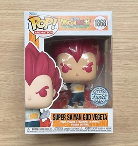 Funko Pop Dragon Ball Z Super Saiyan God Vegeta #1868 + Free Protector - Picture 1 of 6