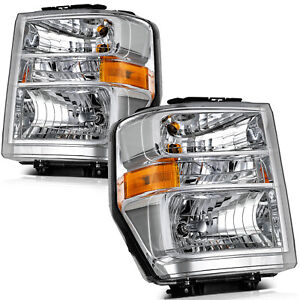 Headlights Set For 2008-2014 Ford Econoline Van E150 E250 E350 E450 Headlamps