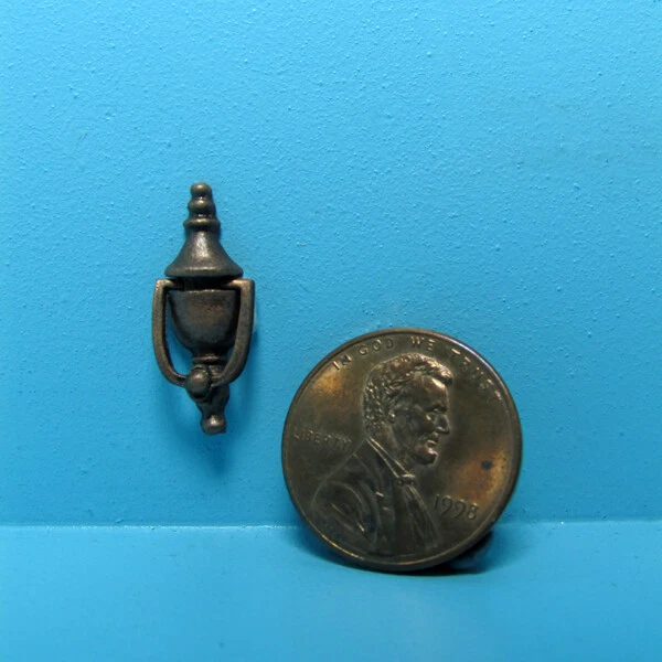 Dollhouse Miniature Oil Rubbed Bronze Working Door Knocker CLA05516 - Image 1 of 1