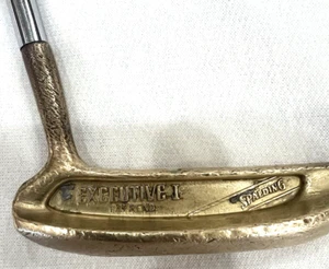 Vintage! Spalding Executive 1, Brass Blade Putter, Steel Stiff Shaft, RH 35" - Picture 1 of 8