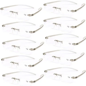 10 Pack Reading Glasses Men Women Rimless TR90 Reader  +0.50~4.00 diopter Grey - Picture 1 of 23