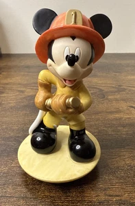 Vintage Mickey Mouse Firefighter Figurine Disney Fireman Collectible EUC - Picture 1 of 9