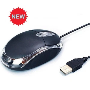 Wired USB Optical Mouse – LED Scroll Wheel Computer Laptop PC Mice Black H OT - Picture 1 of 15