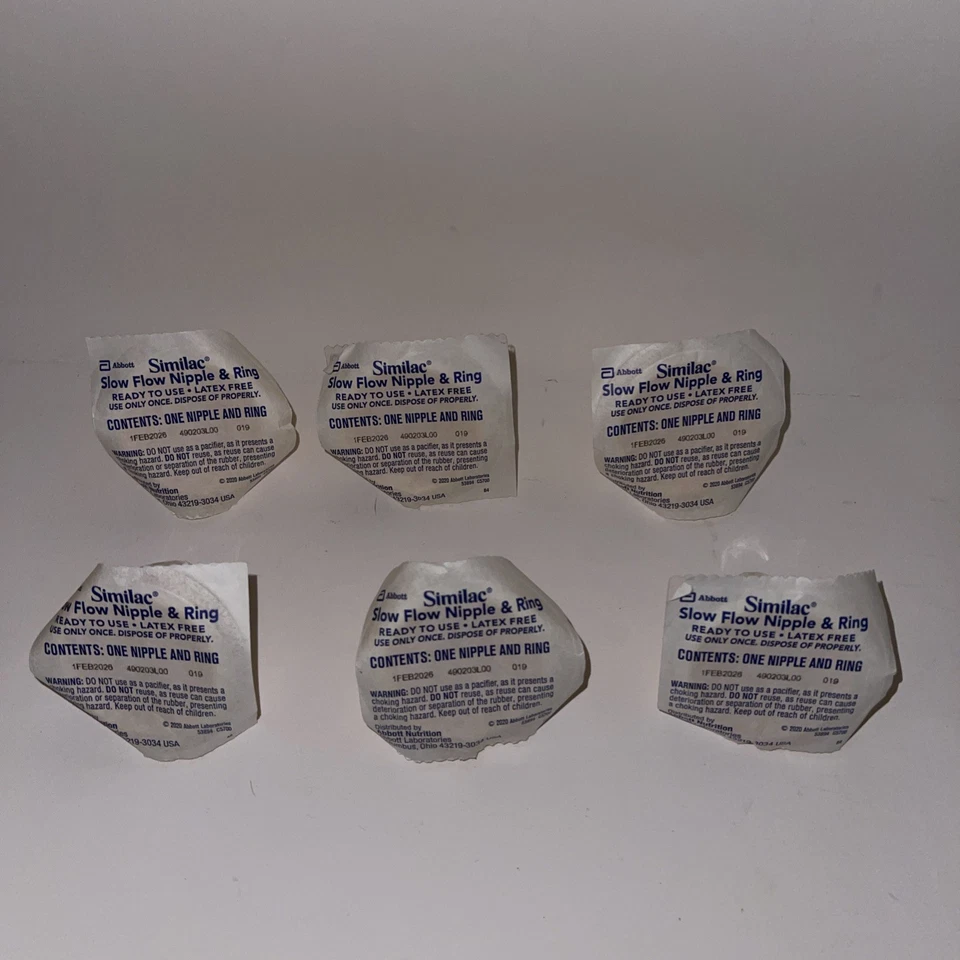 (6) Lote Similac Pezón y Anillo Libre de Látex Flujo Lento Listo Para Usar Exp Feb 2026 Foto 1 de 2