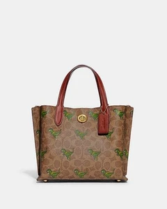 🦕🦖Coach Willow Tote 24 REXY Print Crossbody Signature Rainbow CF102 - Picture 1 of 15