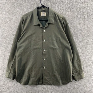 Vintage Arrow Shirt Men Extra Large Green Decton Loop Collar Cavalier Button 60s - Picture 1 of 14