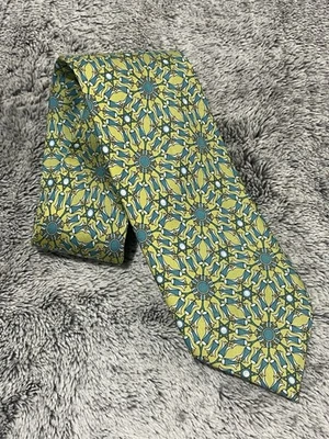 Corbata Battistoni Hecha en Italia 100% Seda Para Hombre Geométrica 59 1/2" x 3 5/8" Foto 1 de 4