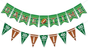 Game Time Banner Football Party Decorations Garland Sports Themed Baby Shower Bi - Picture 1 of 5