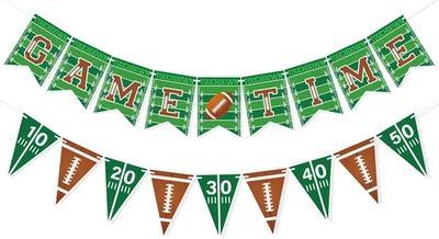 Game Time Banner Football Party Decorations Garland Sports Themed Baby Shower Bi - Image 1 of 4